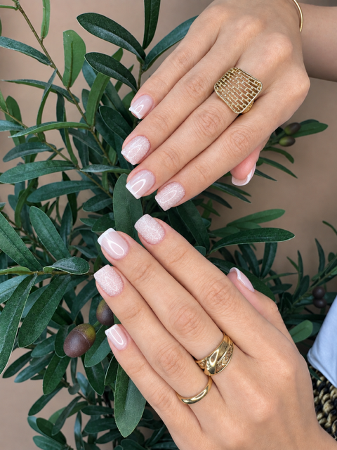 Shimmer French & Gold Rings
