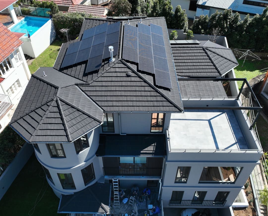 GERARD pressed metal roof with solar array