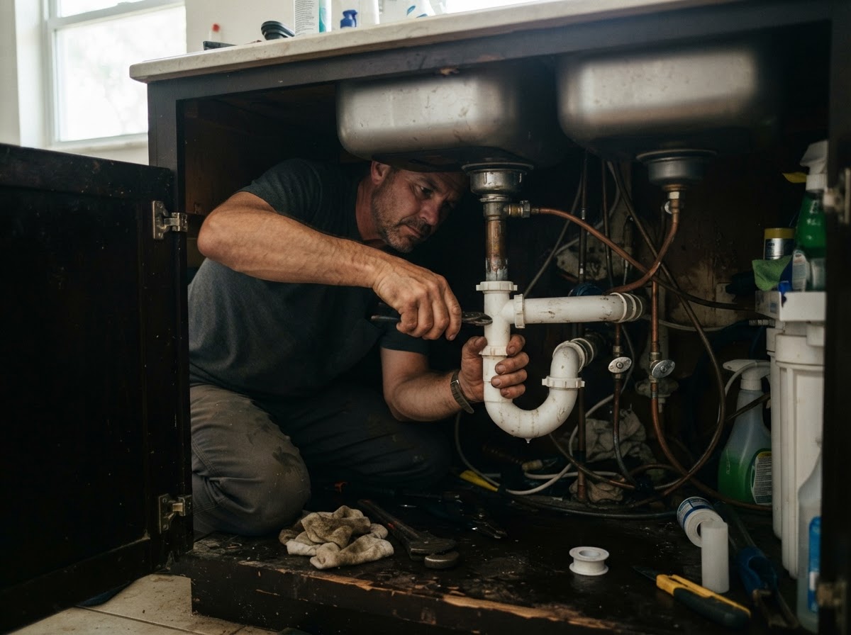 Representative residential plumbing service and repair work