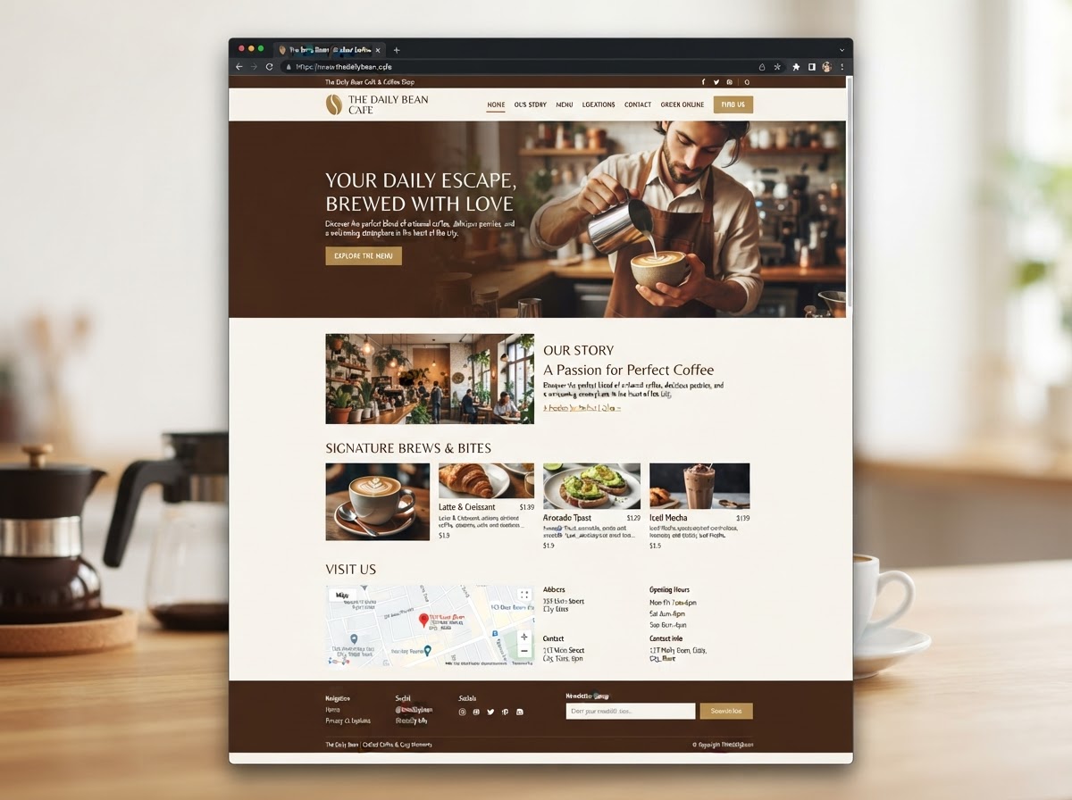 Cafés website design by SiteMaxi