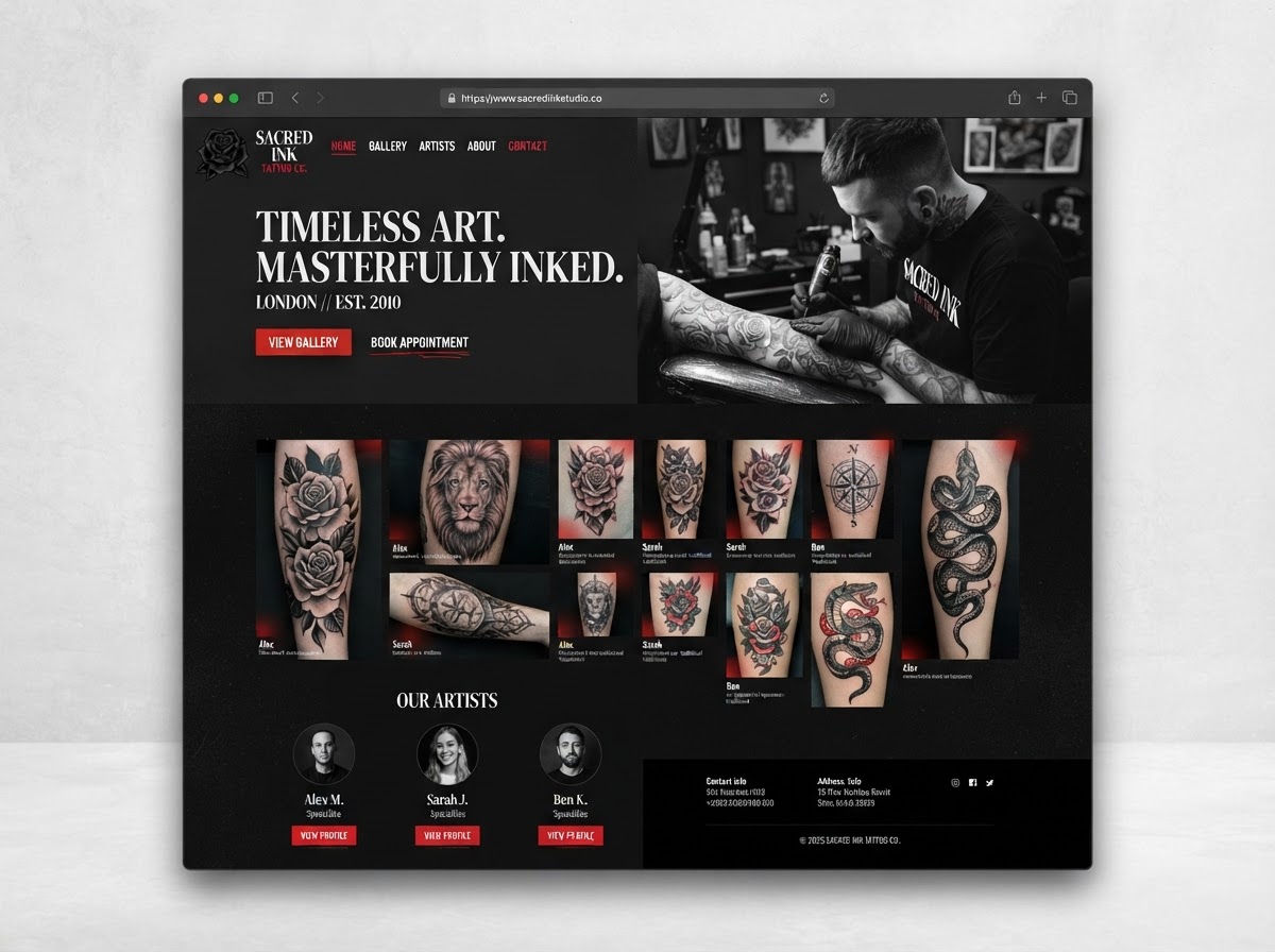Ink Temple Studio website design by SiteMaxi