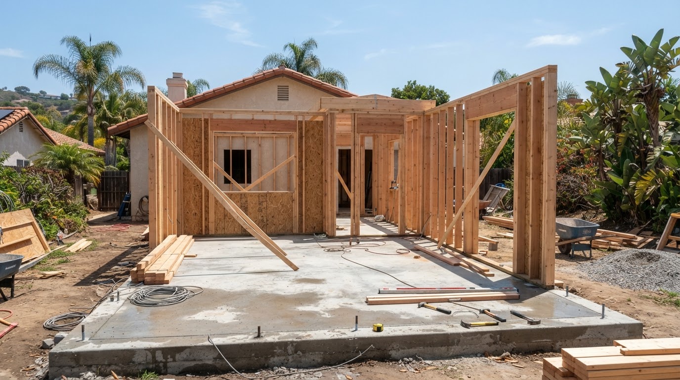 Residential accessory dwelling unit under construction