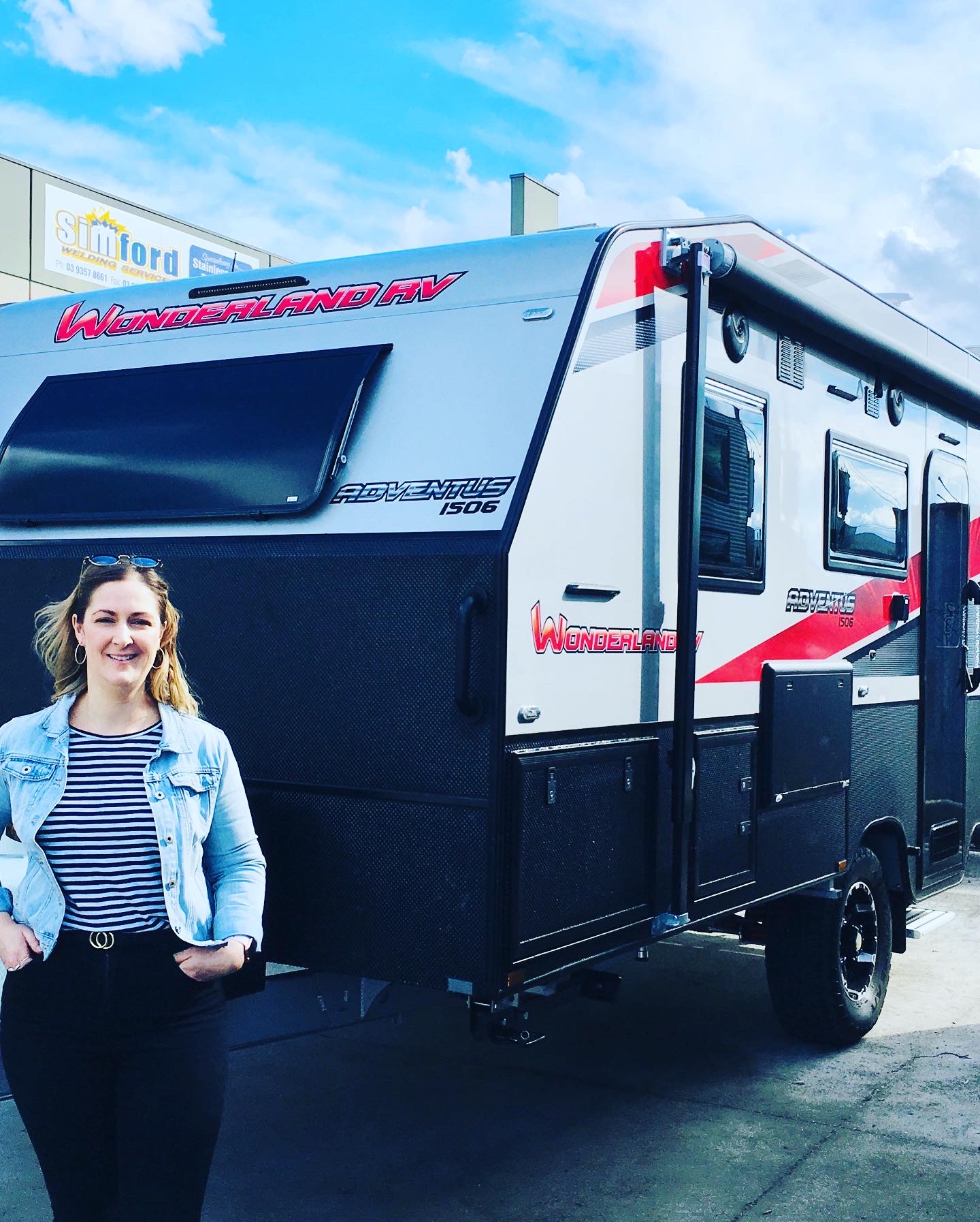 Harmony with her caravan travelling Australia
