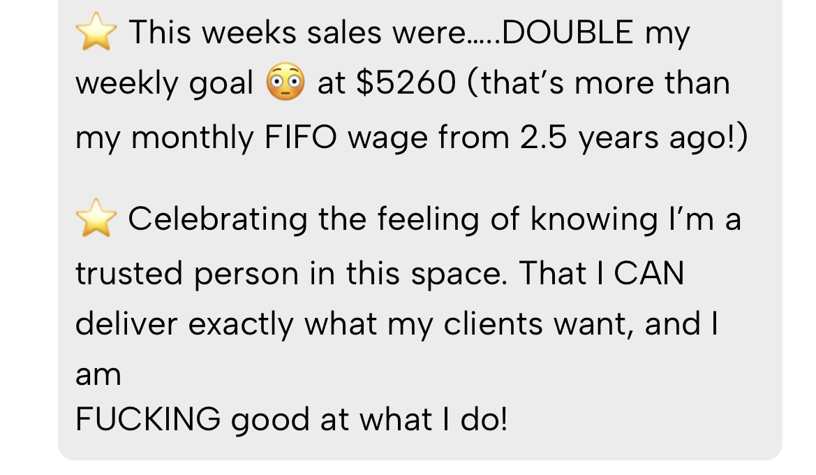 Double weekly sales goal at $5,260