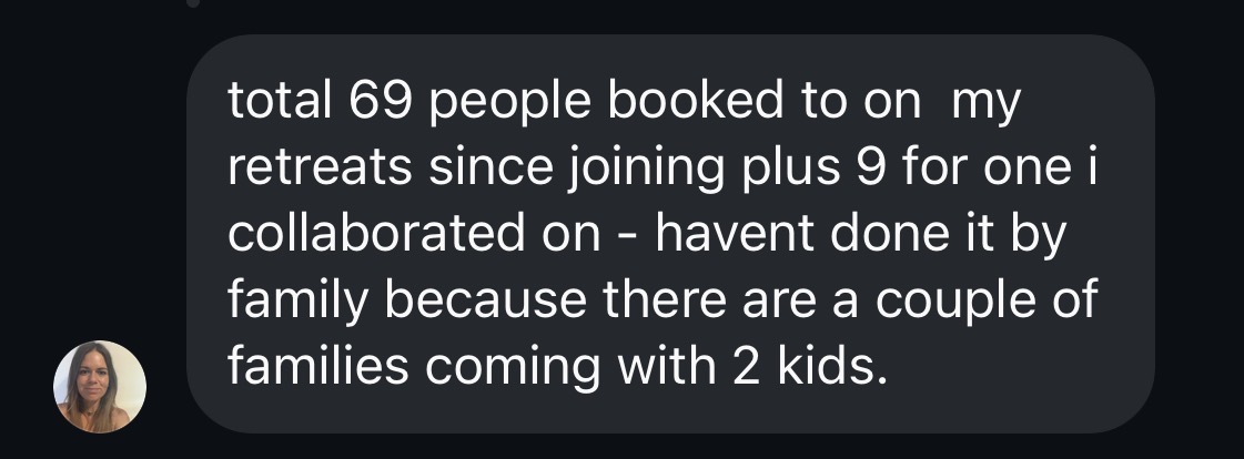 Client Retreats · 69 people booked since joining