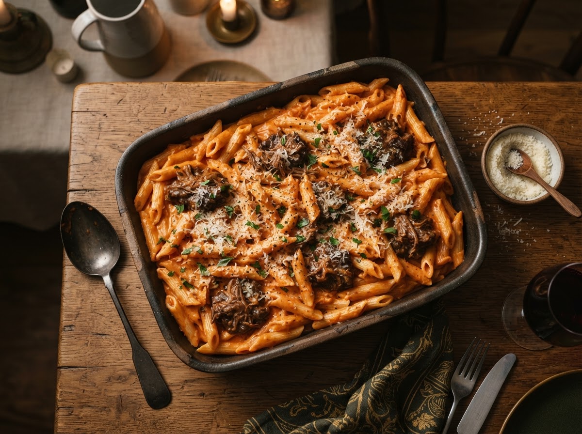 Penne alla Vodka with Oxtail