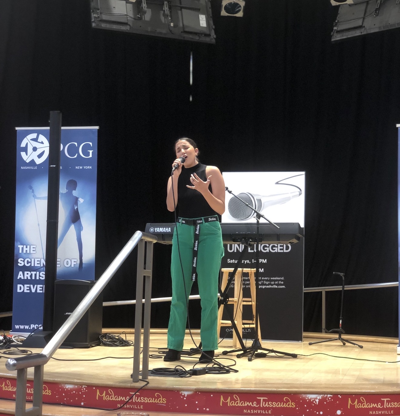 Vocal Edge Studio student performing live on stage