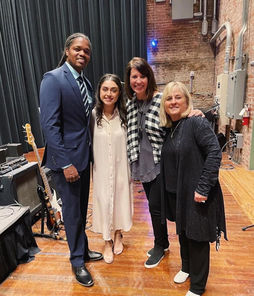 Laurie Winckel on the judging panel when Jenny Cova won the Dream Night Talent Search at Greenville's Texan Theater