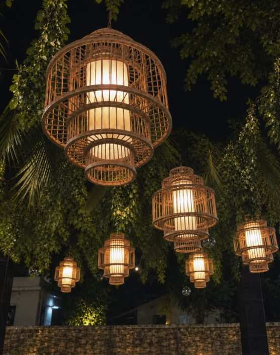Enchanting woven lanterns night atmosphere by Parvah