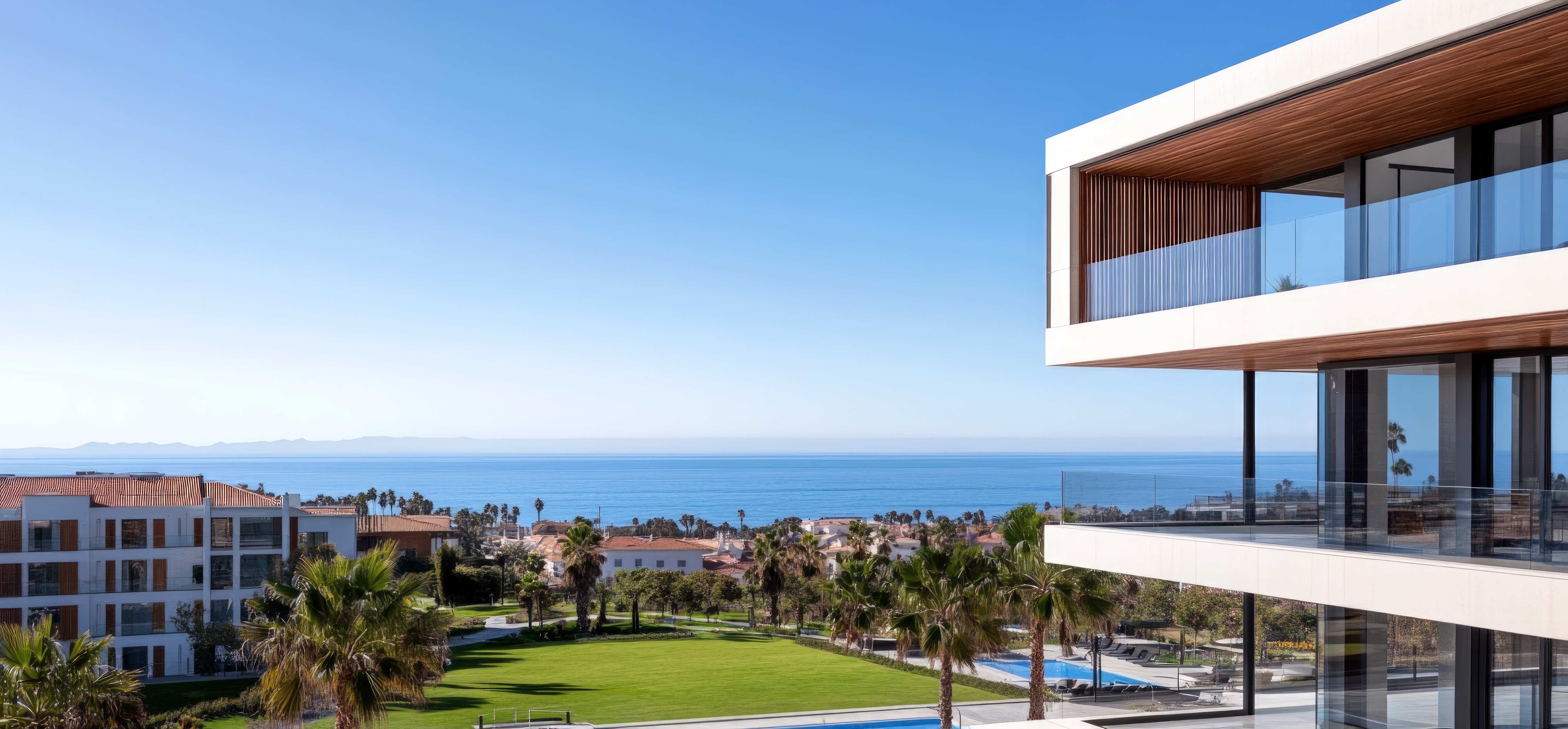Modern real estate architectural balcony living
