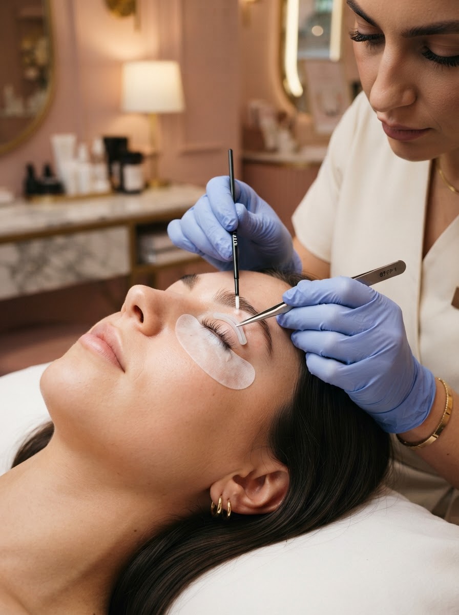 Lash Lift & Curl treatment in progress — ILLAF Beauty Bar London