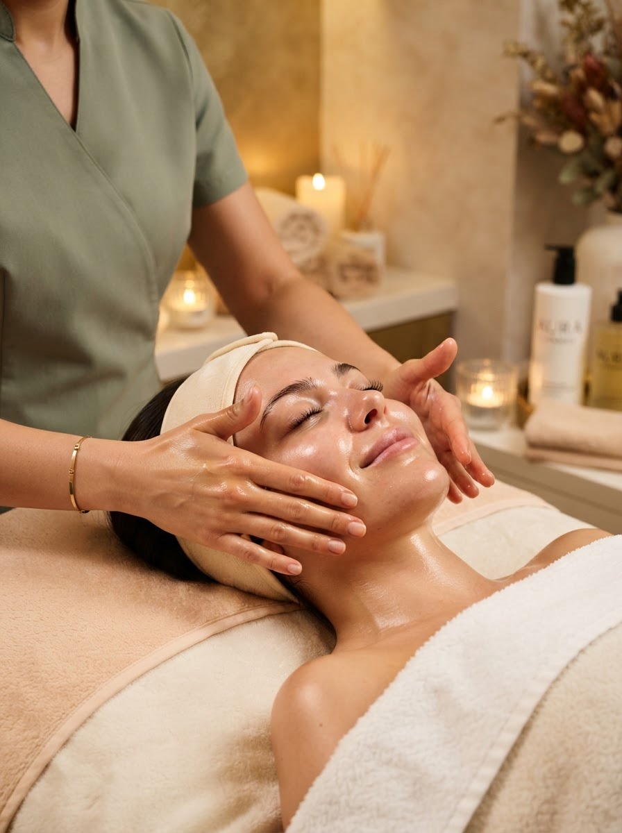 Facial Massage treatment in progress — ILLAF Beauty Bar London