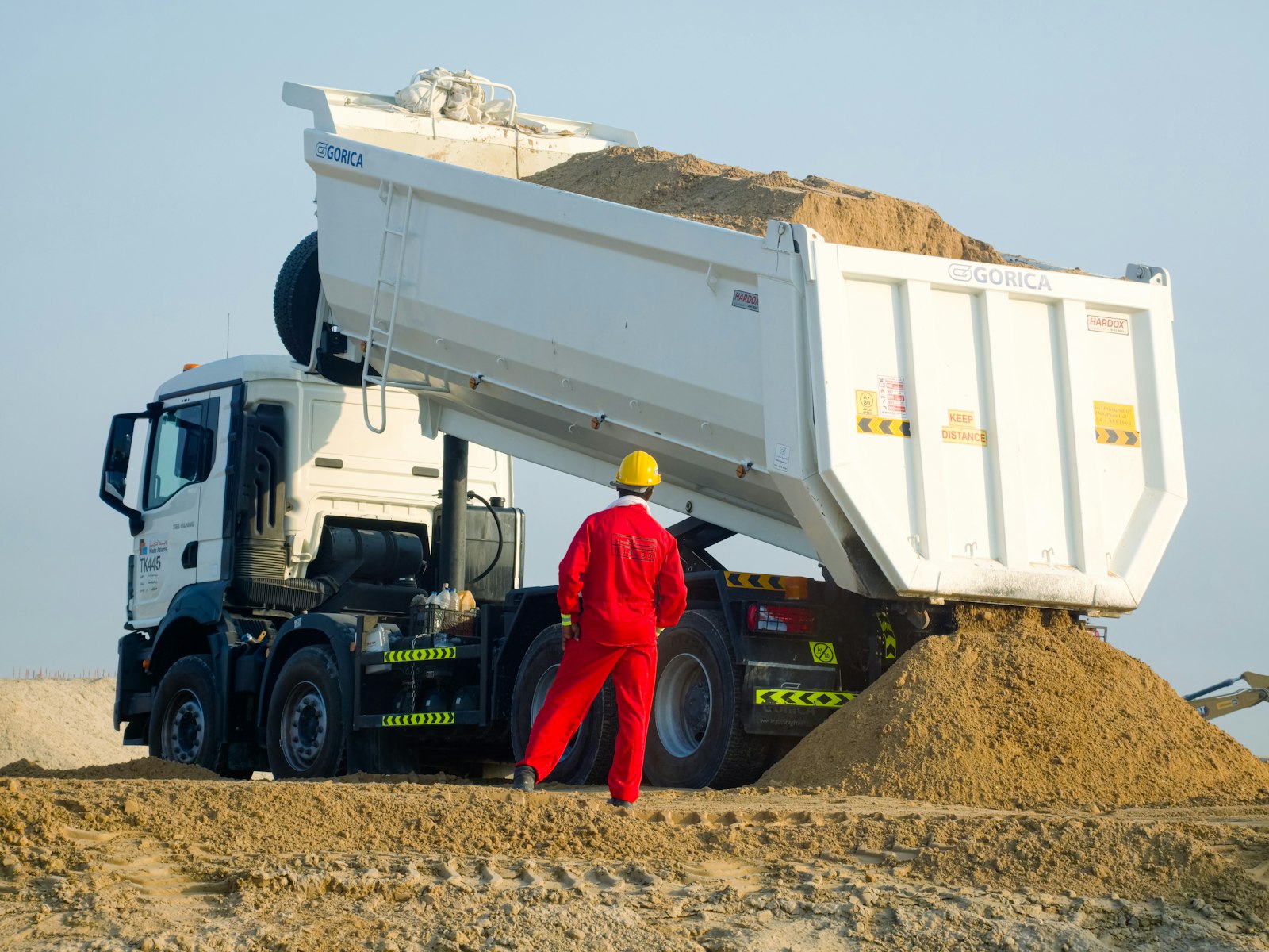 Dump truck on a construction aggregate site