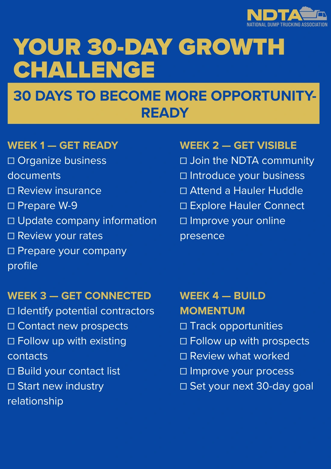 Your 30-Day Growth Challenge — 4-week opportunity-ready routine