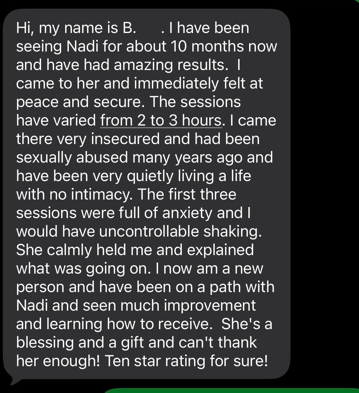 Screenshot of review from B.
