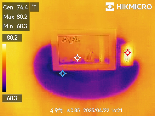 Infrared thermography inspection showing thermal imaging