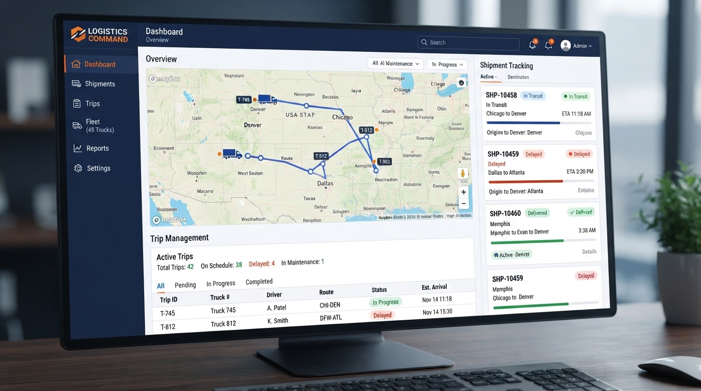 Captura de la plataforma Logistics de EFISAT+