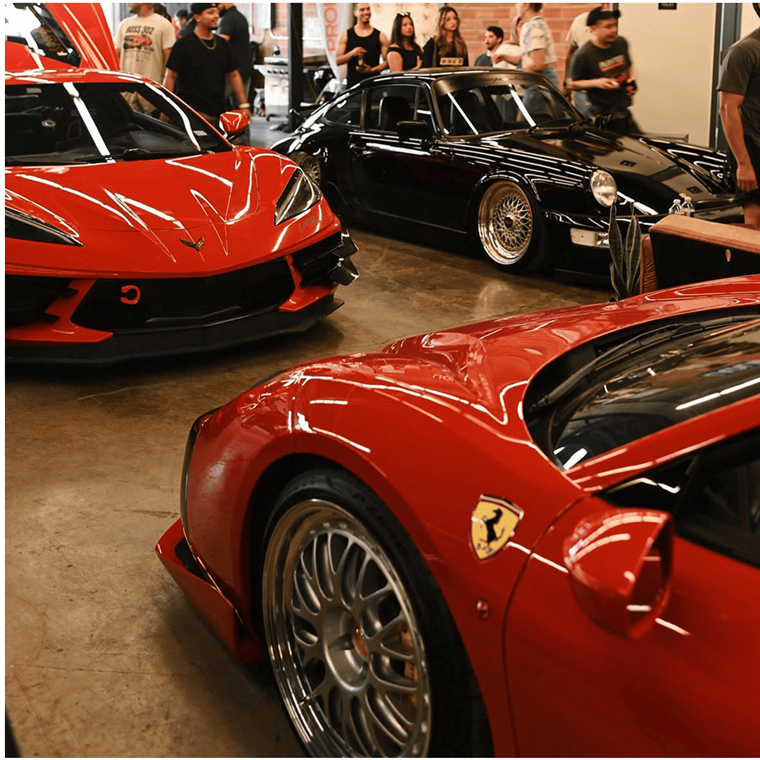 Clutch City Customs Houston showroom and car gathering