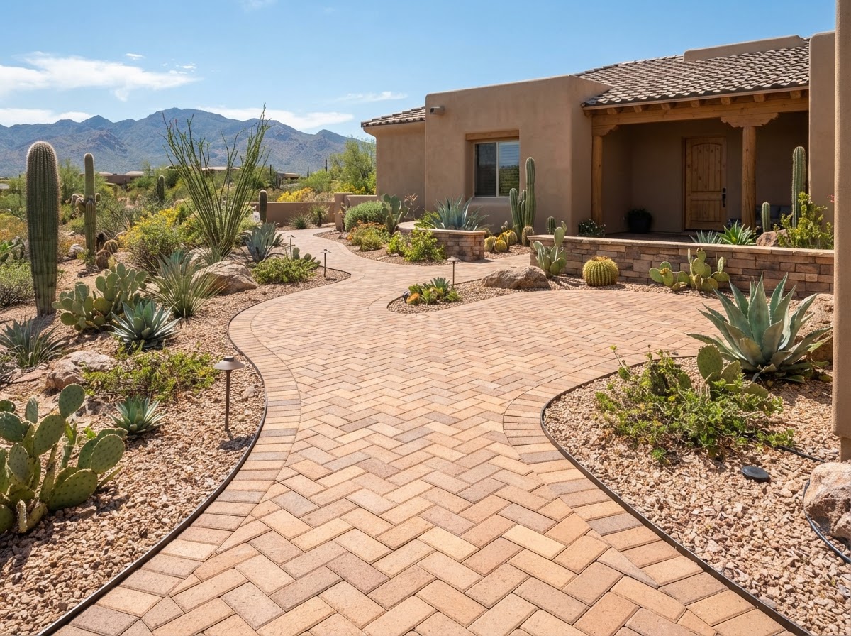 Concrete Pavers installed by Catalina Foothills concrete contractors in Tucson, AZ
