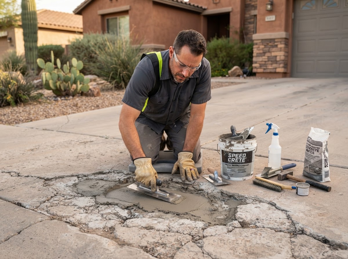 Concrete Repair installed by Catalina Foothills concrete contractors in Tucson, AZ