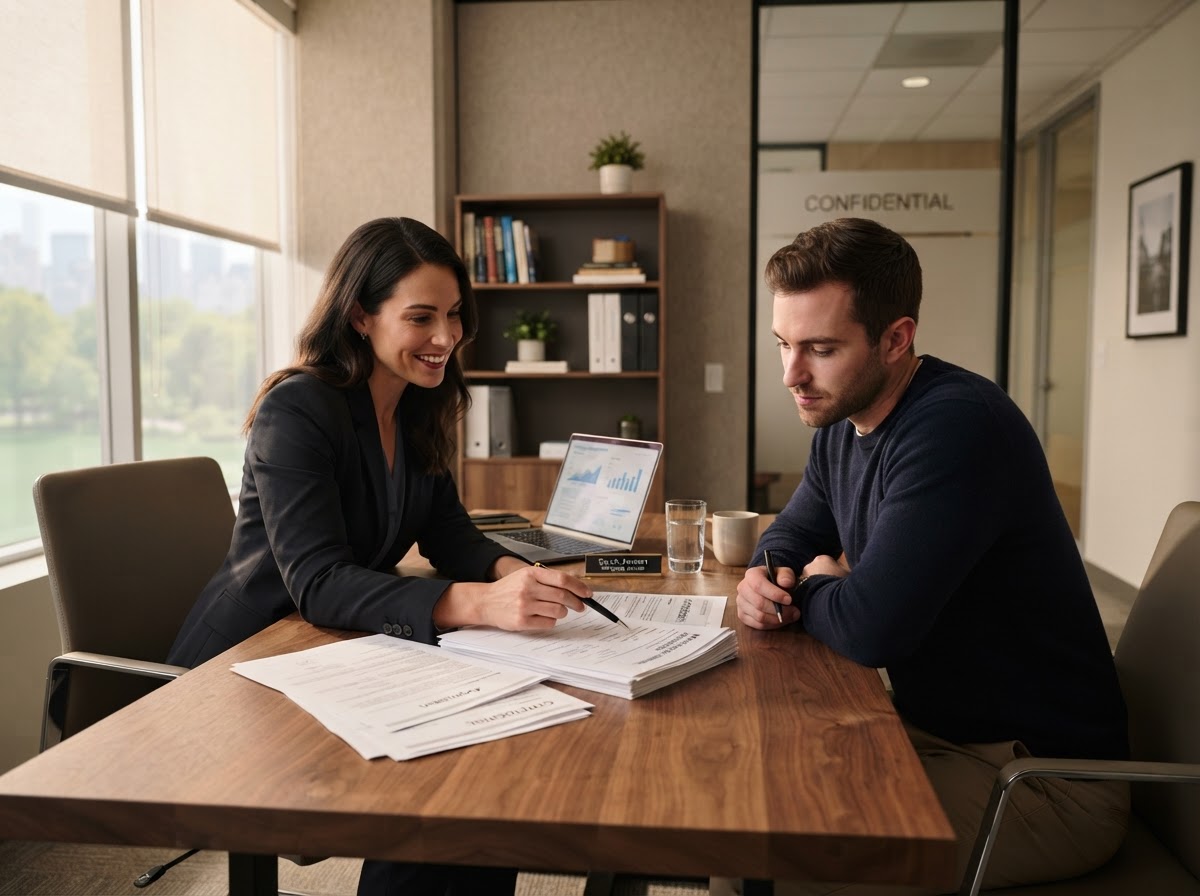 A mortgage specialist in a one-on-one consultation