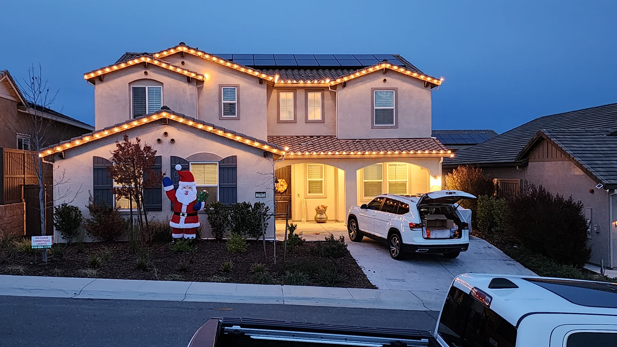 Rocklin Christmas light installation