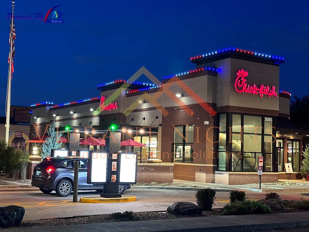 Rancho Cordova Chick-fil-A permanent lighting