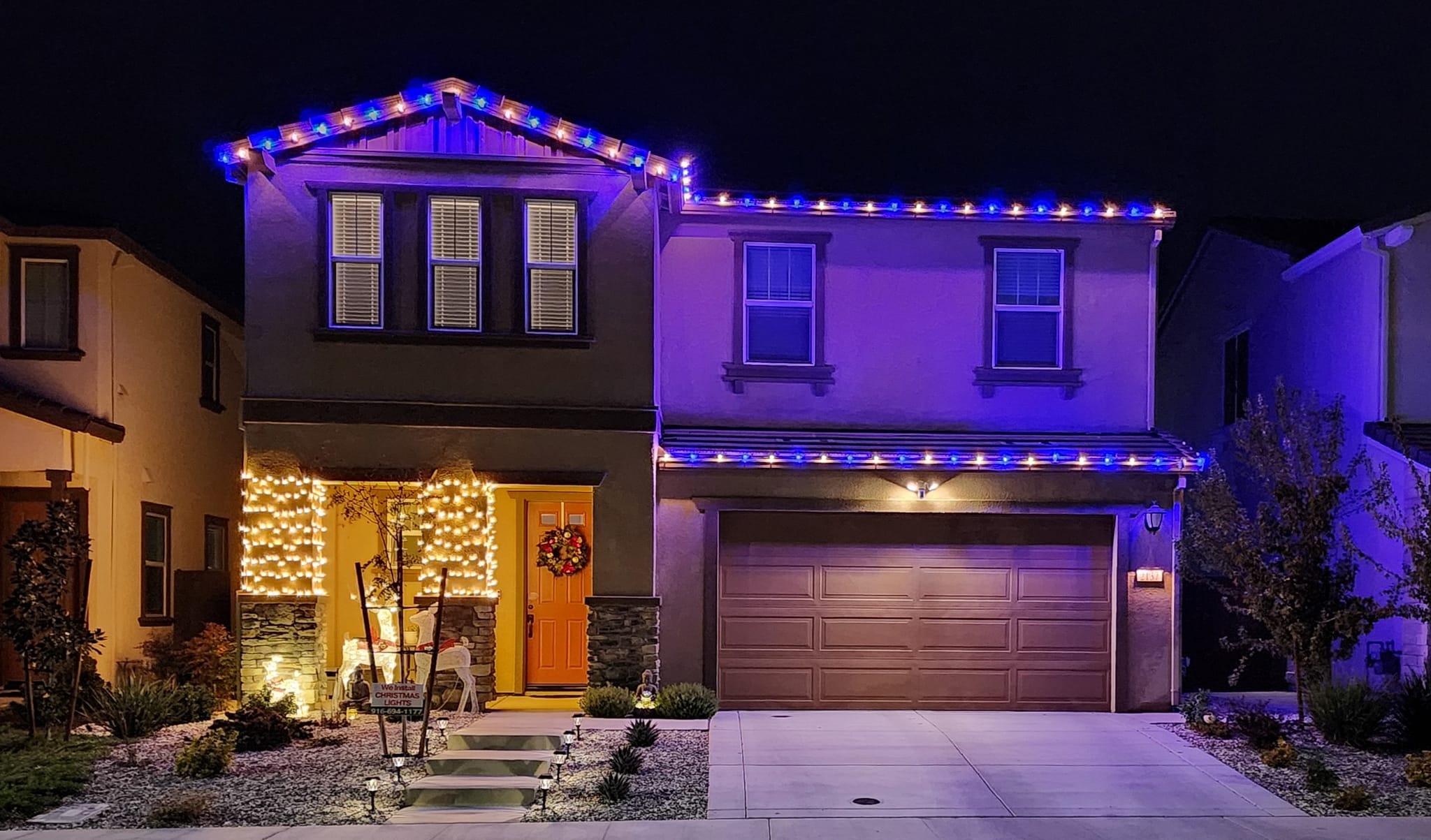 Blue and white Christmas lights Roseville