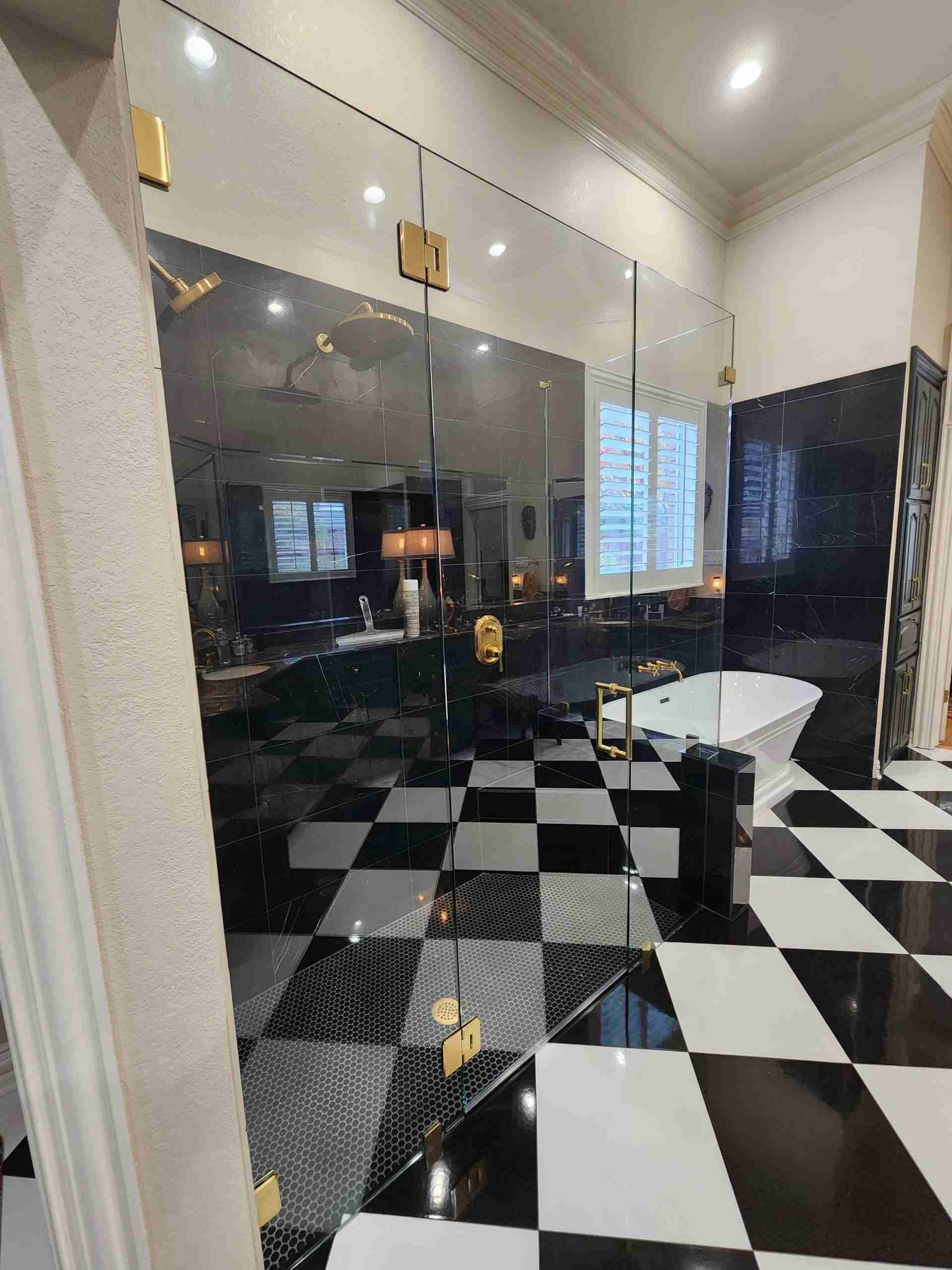 Single panel frameless walk-in shower glass