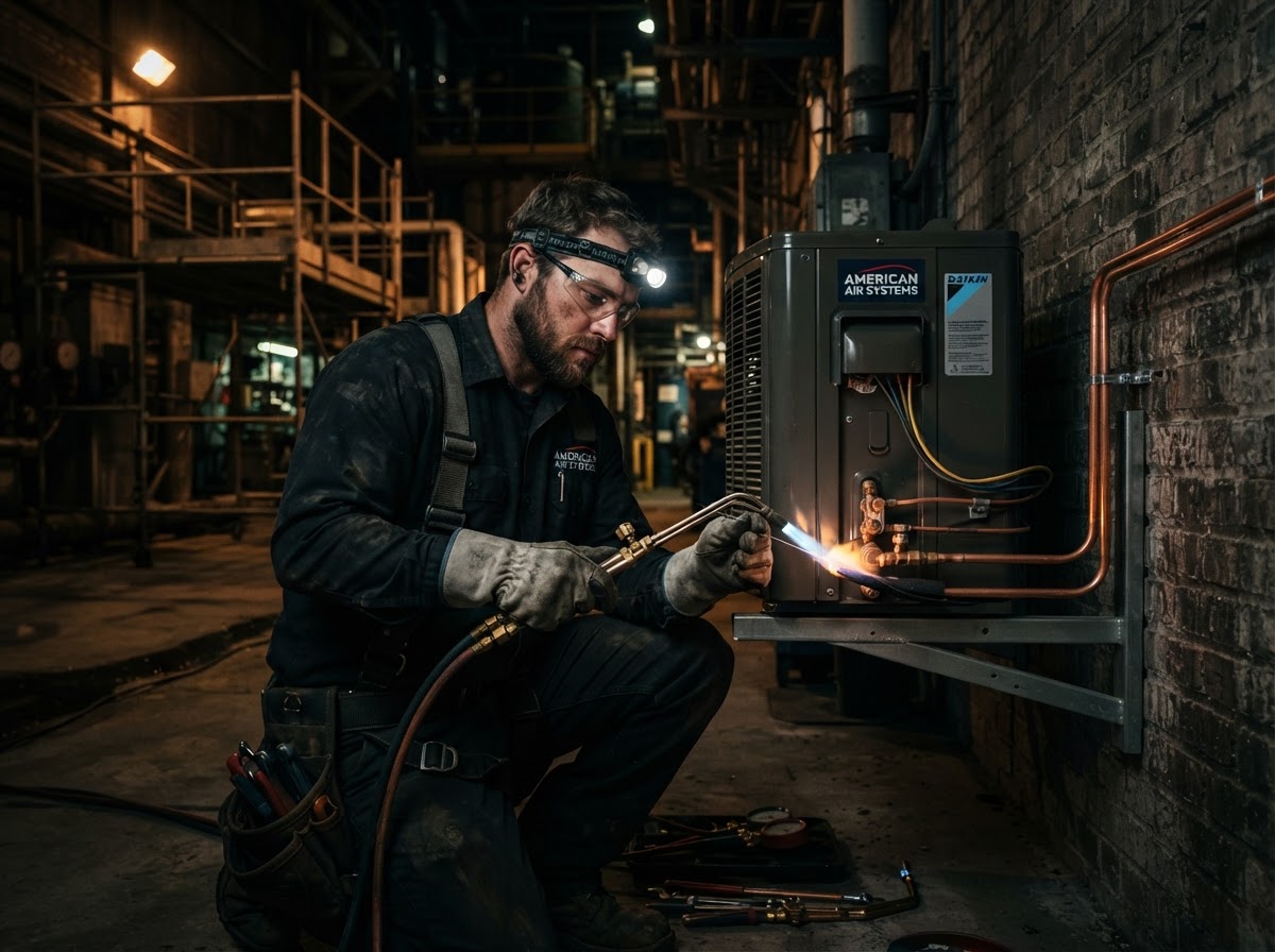 HVAC contractor at work