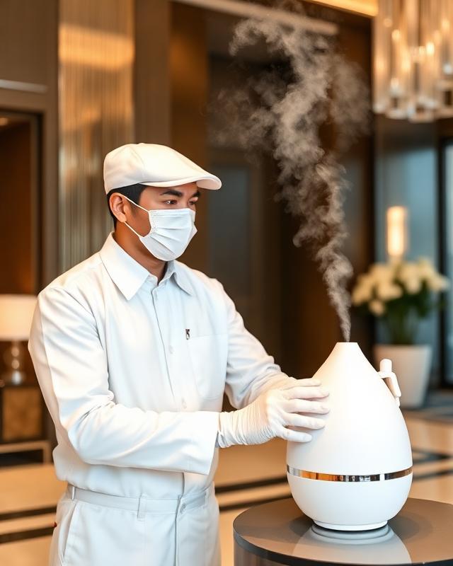 Professional technician servicing diffuser
