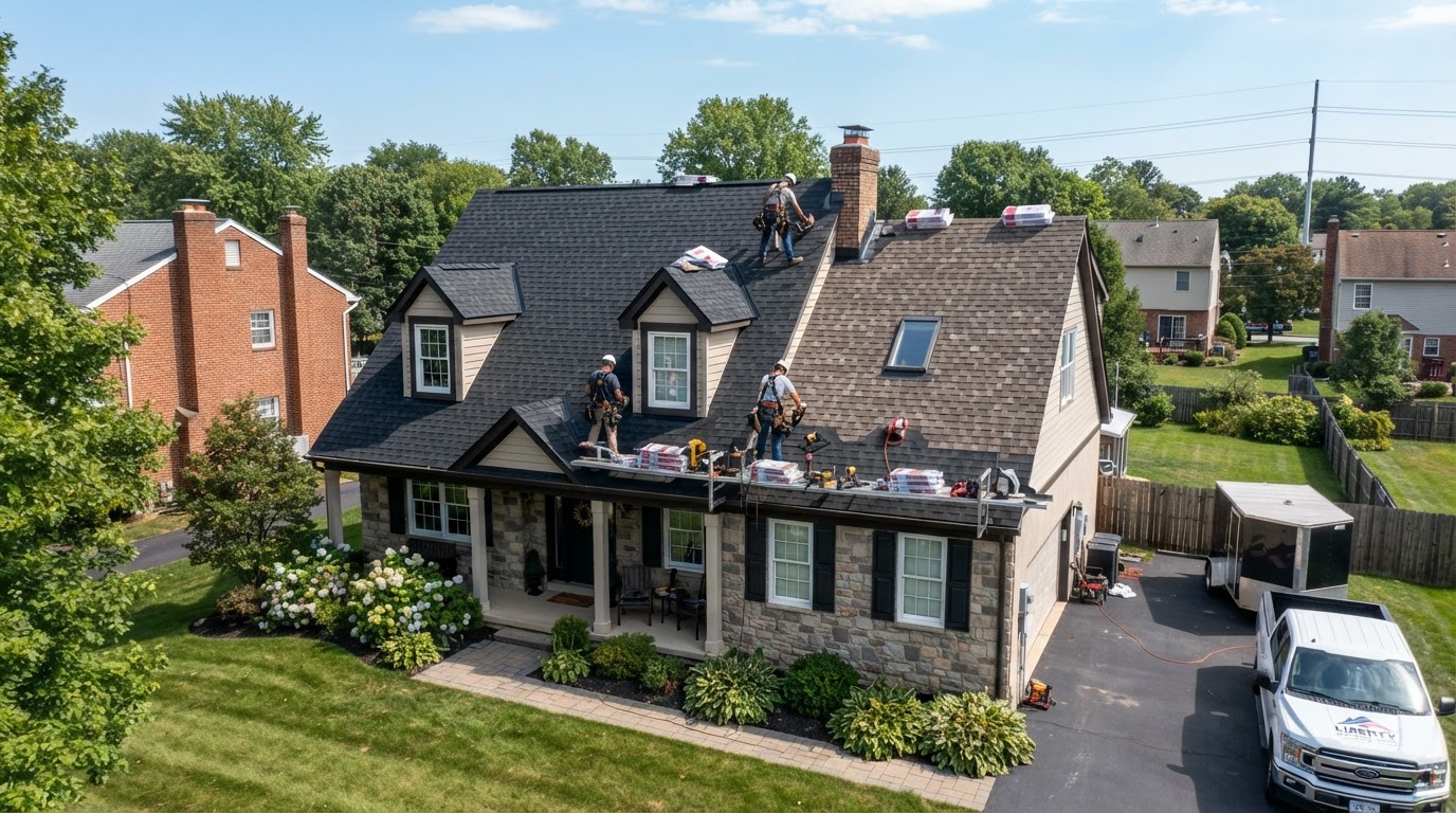 Roof replacement project completed by Pj's Remodeling Service LLC in Reading, PA