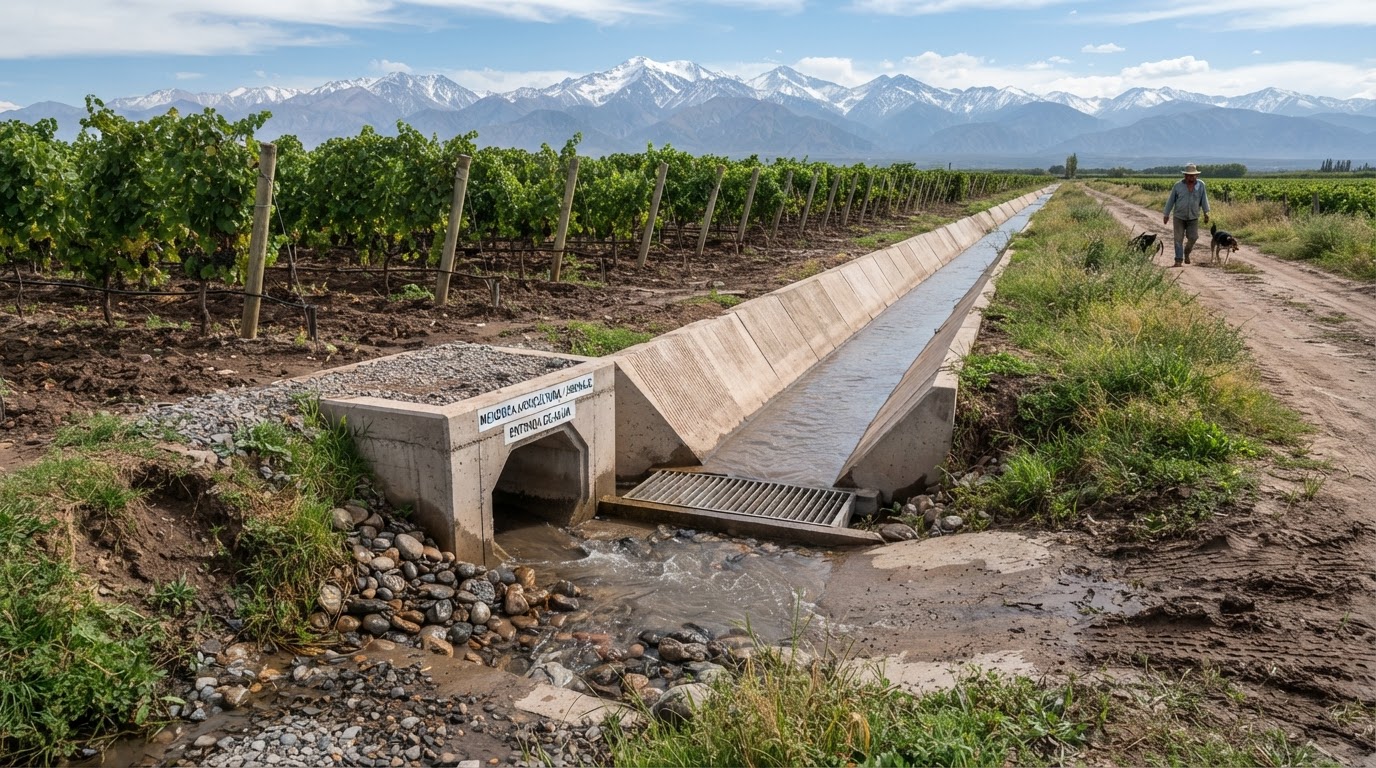 Drenaje pluvial en urbanización de Maipú
