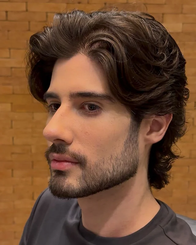 Antes e depois de projeto de visagismo masculino realizado por Victor Marins — Comprimento, Fluxo & Perfil, depois