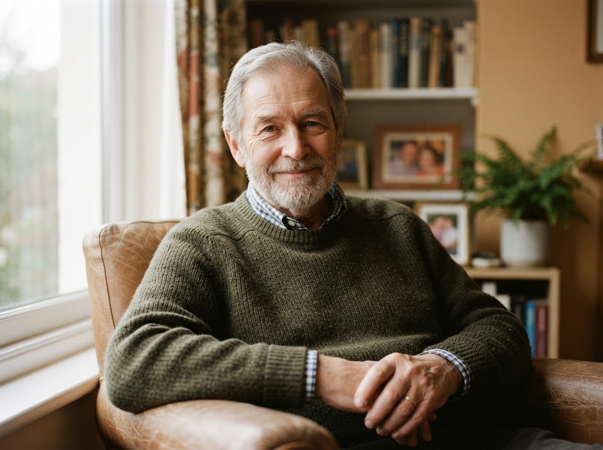 A calm, dignified older adult portrait