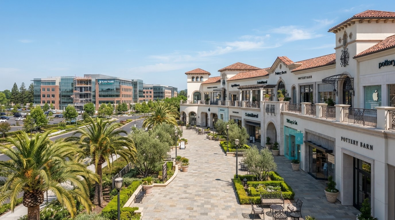 Westfield Galleria at Roseville upscale shopping mall and medical campus in Placer County, California
