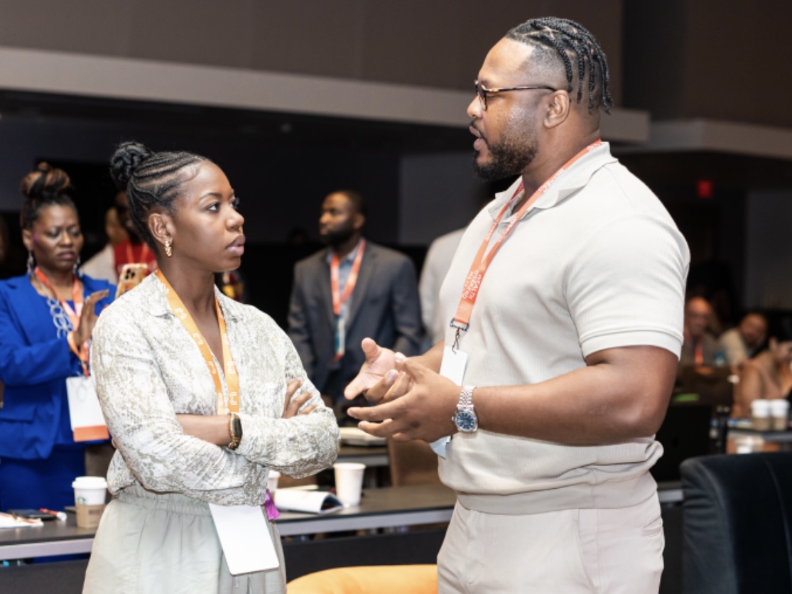 Entrepreneurs mapping out business growth strategy together