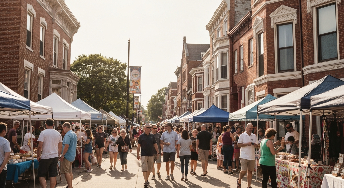 Vibrant outdoor summer street festival in Over-the-Rhine