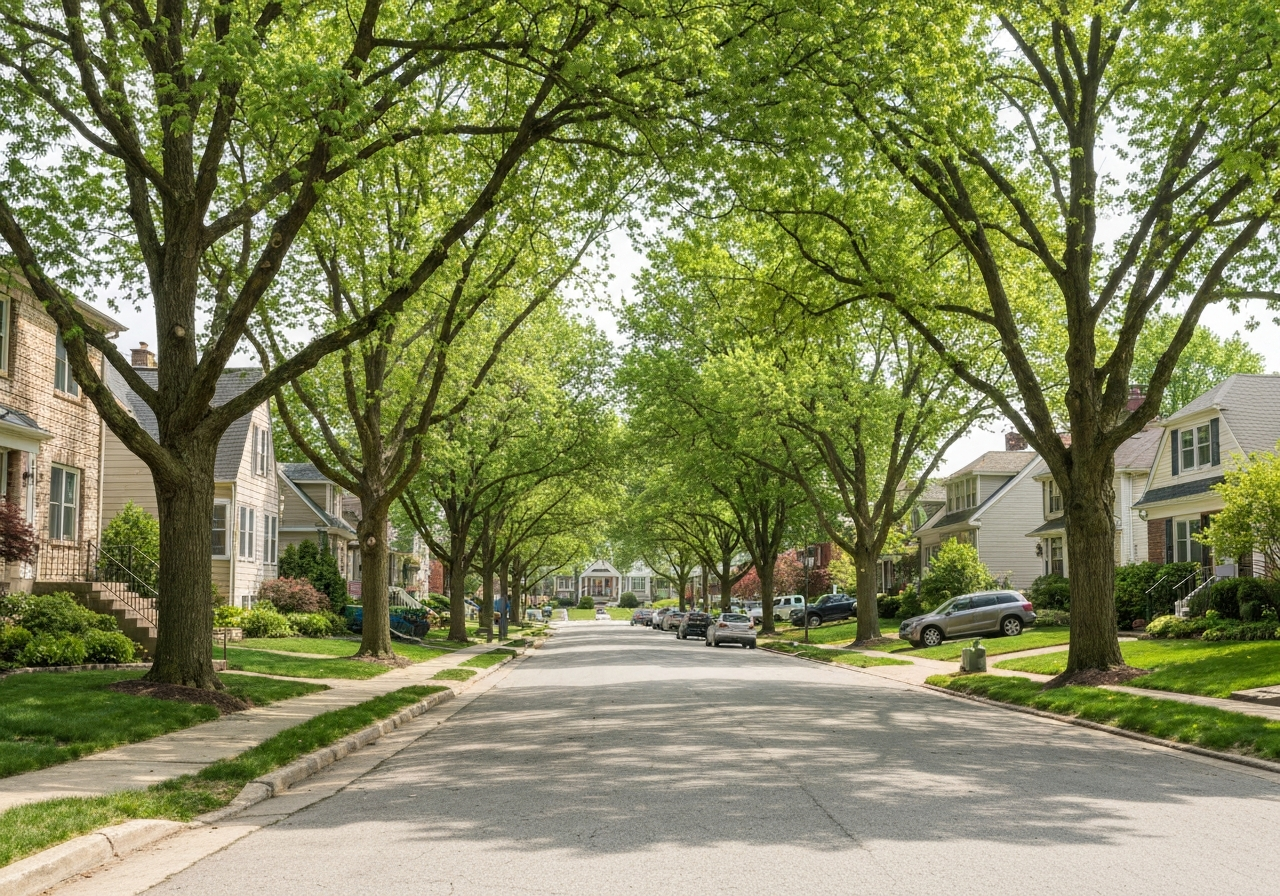 Authentic residential neighborhood street Sharonville Ohio