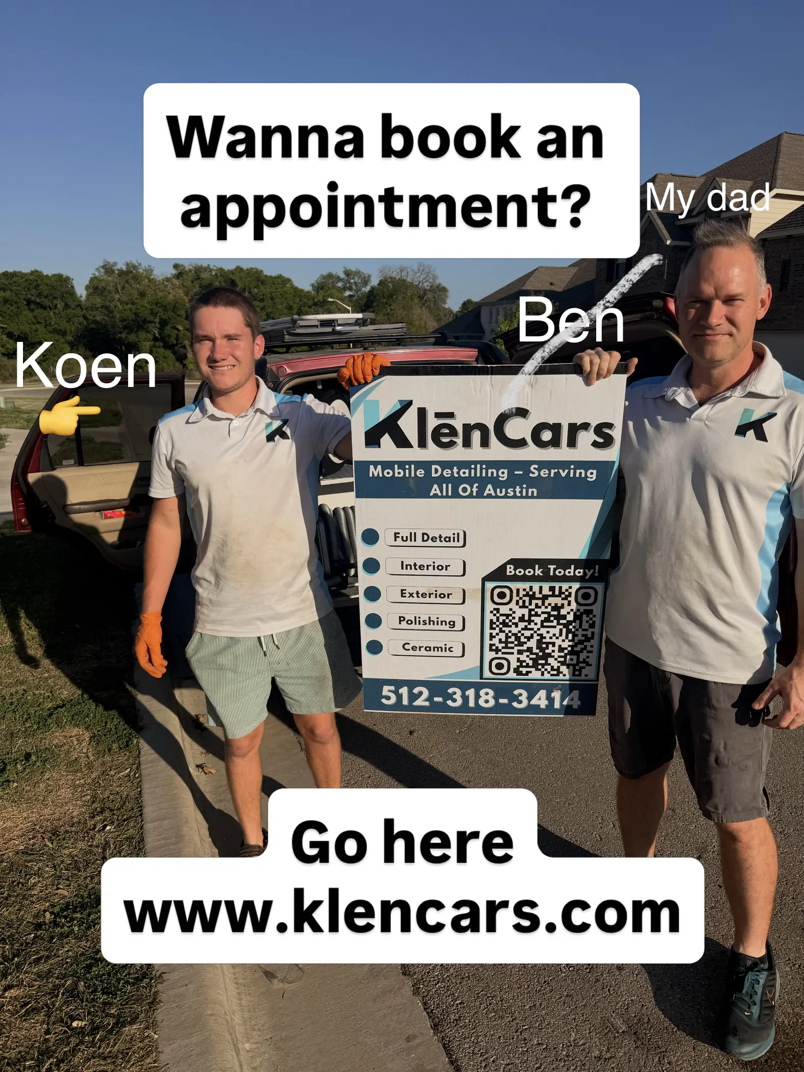 Ben working on-site with KlenCars in official branded gear