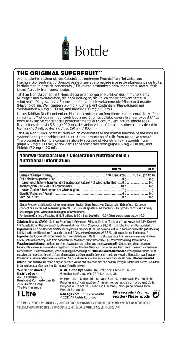 Original Superfruit Bottle Nutrition Info