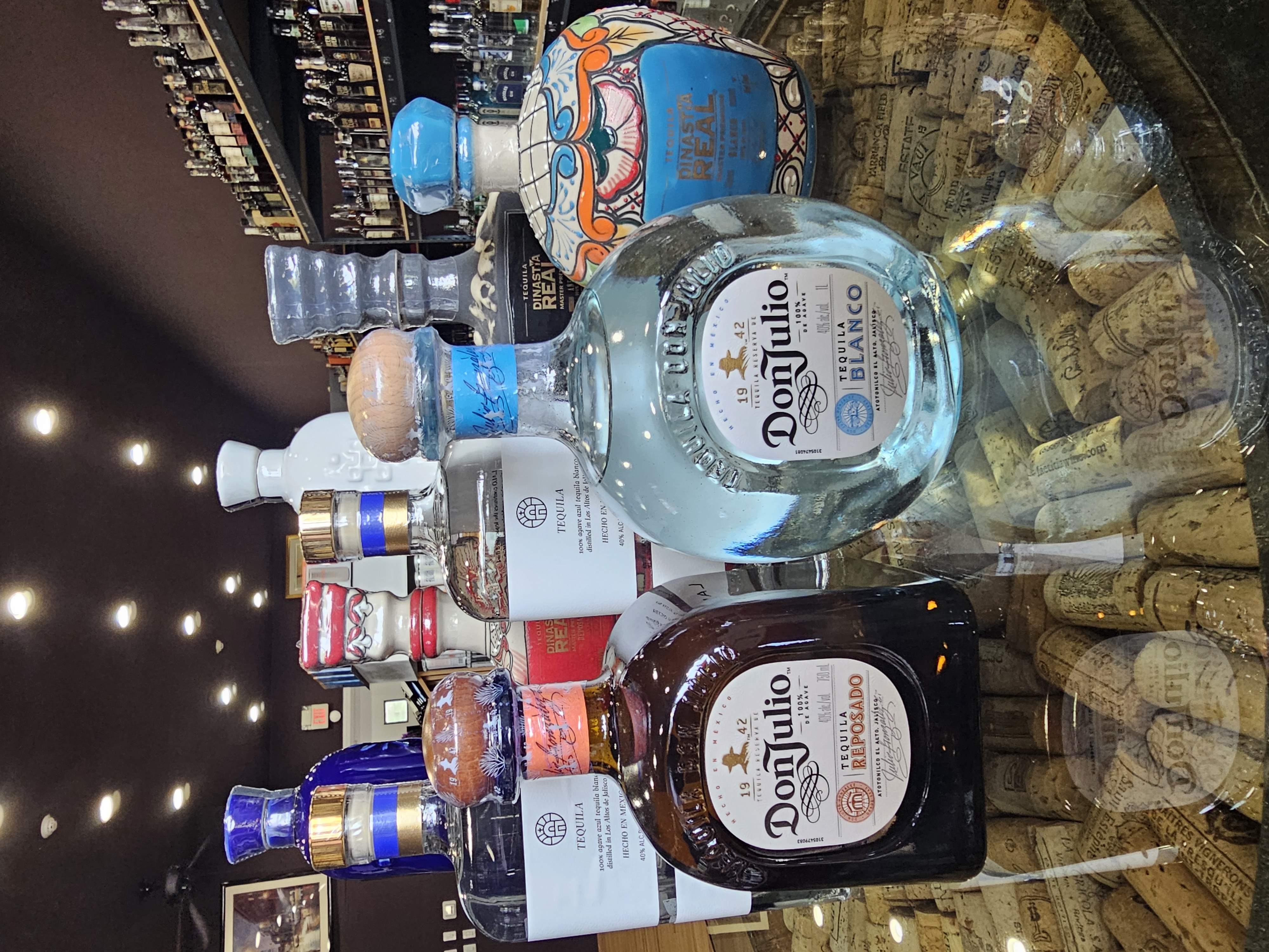 Premium Don Julio and Dinastia Real tequila bottles displayed at Tuckahoe Wine and Spirits in Tuckahoe NY