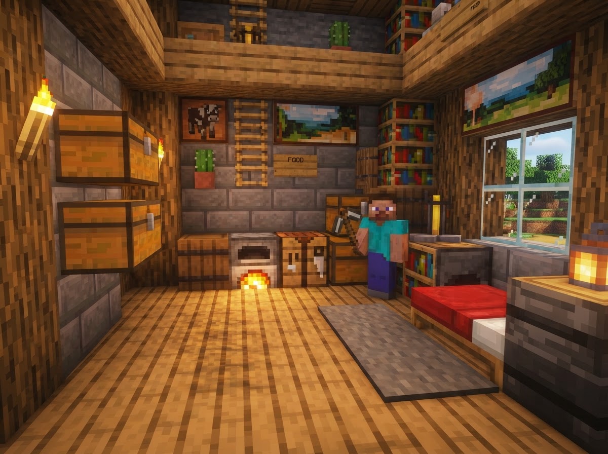 Survival Base — step 2: Raise walls 4 blocks high