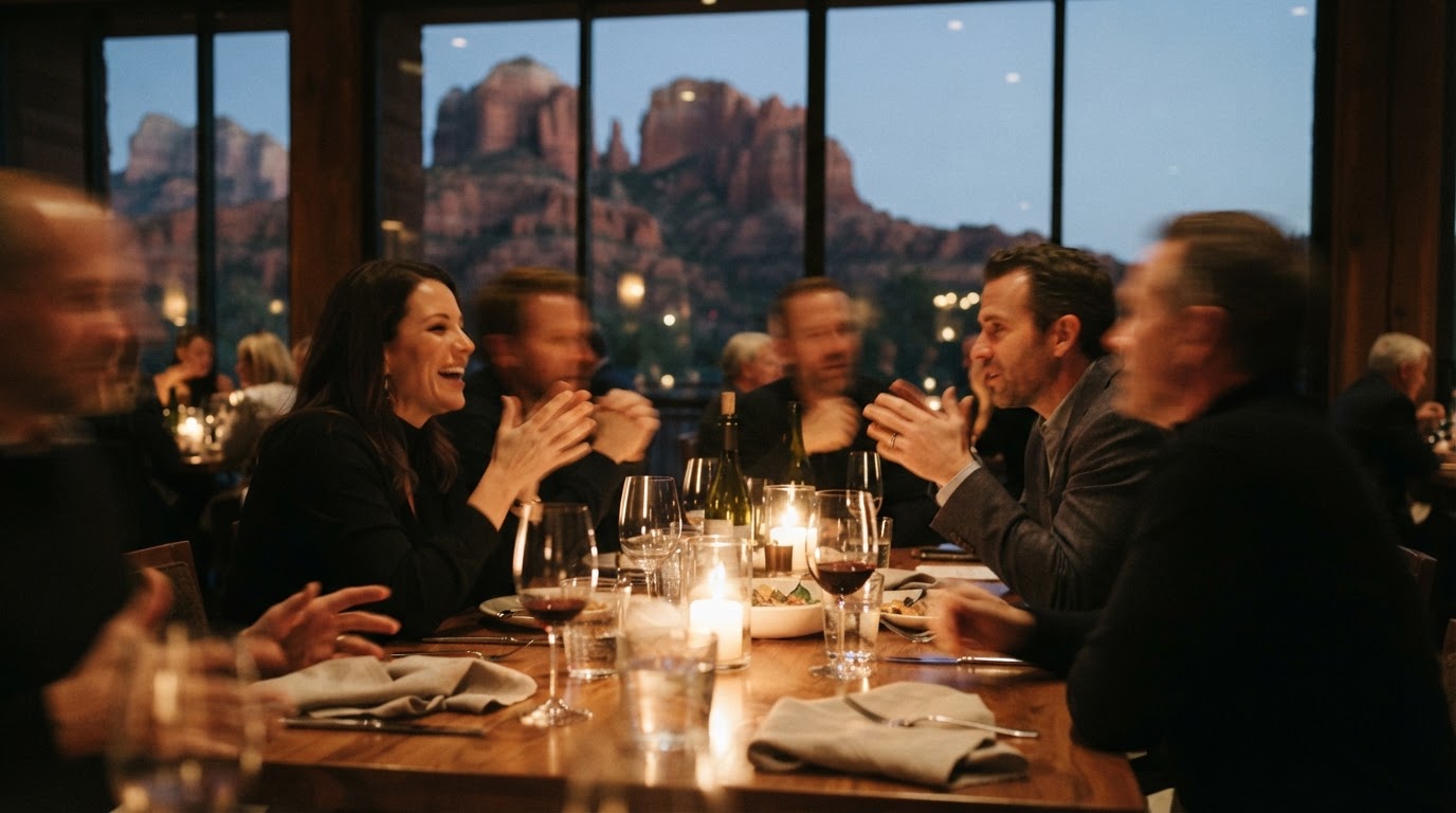 Intimate entrepreneur dinner at a luxury Sedona retreat