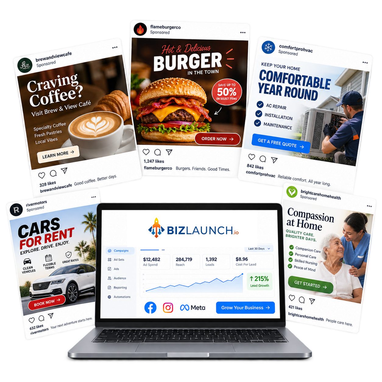 Done-For-You Image Content and Meta Ads for Local Businesses created by BizLaunch.io