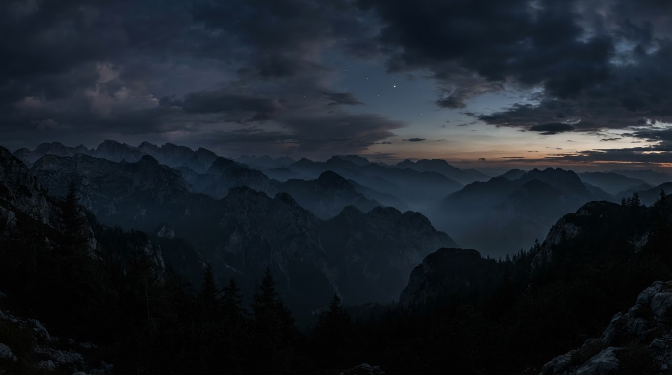 Mountain silhouette banner