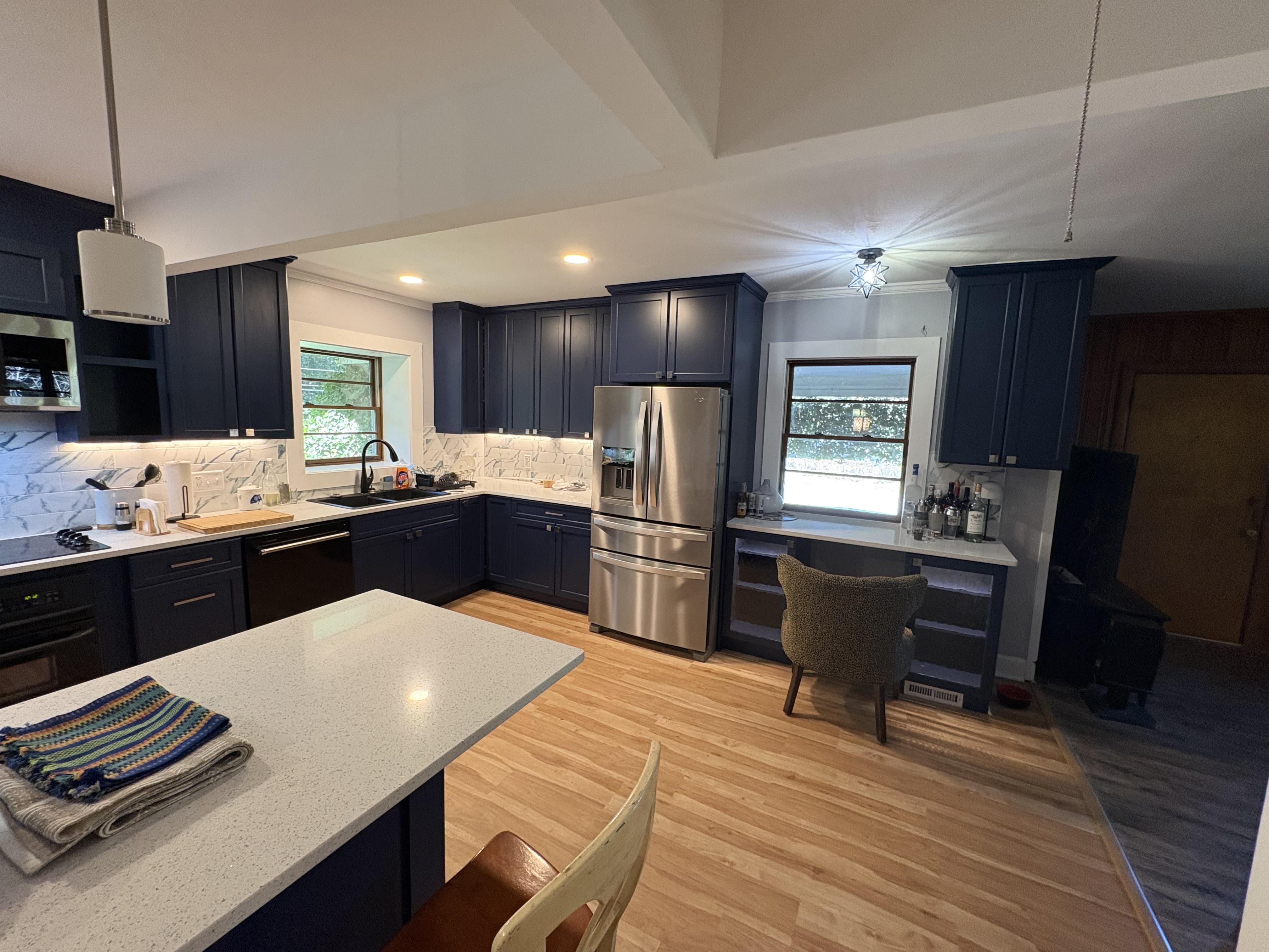 Kitchen remodel with recessed can lighting installed by Soundside Electrical in Wilmington NC
