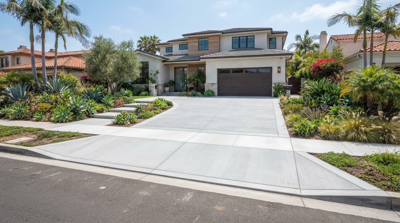 Completed residential concrete driveway replacement