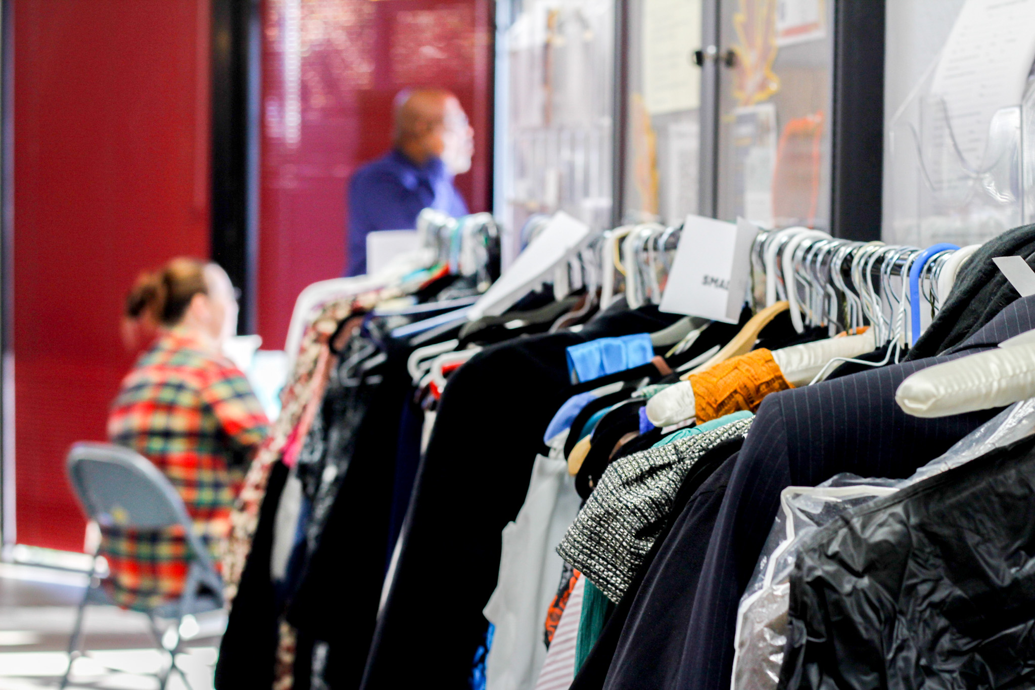 Rhunda's Closet clothing racks and community support
