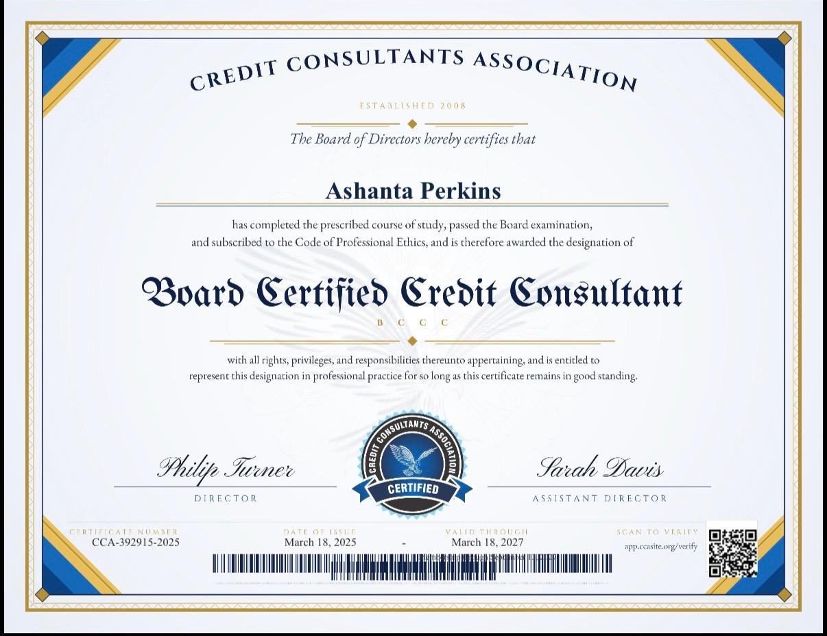 Board Certified Credit Consultant Official Seal